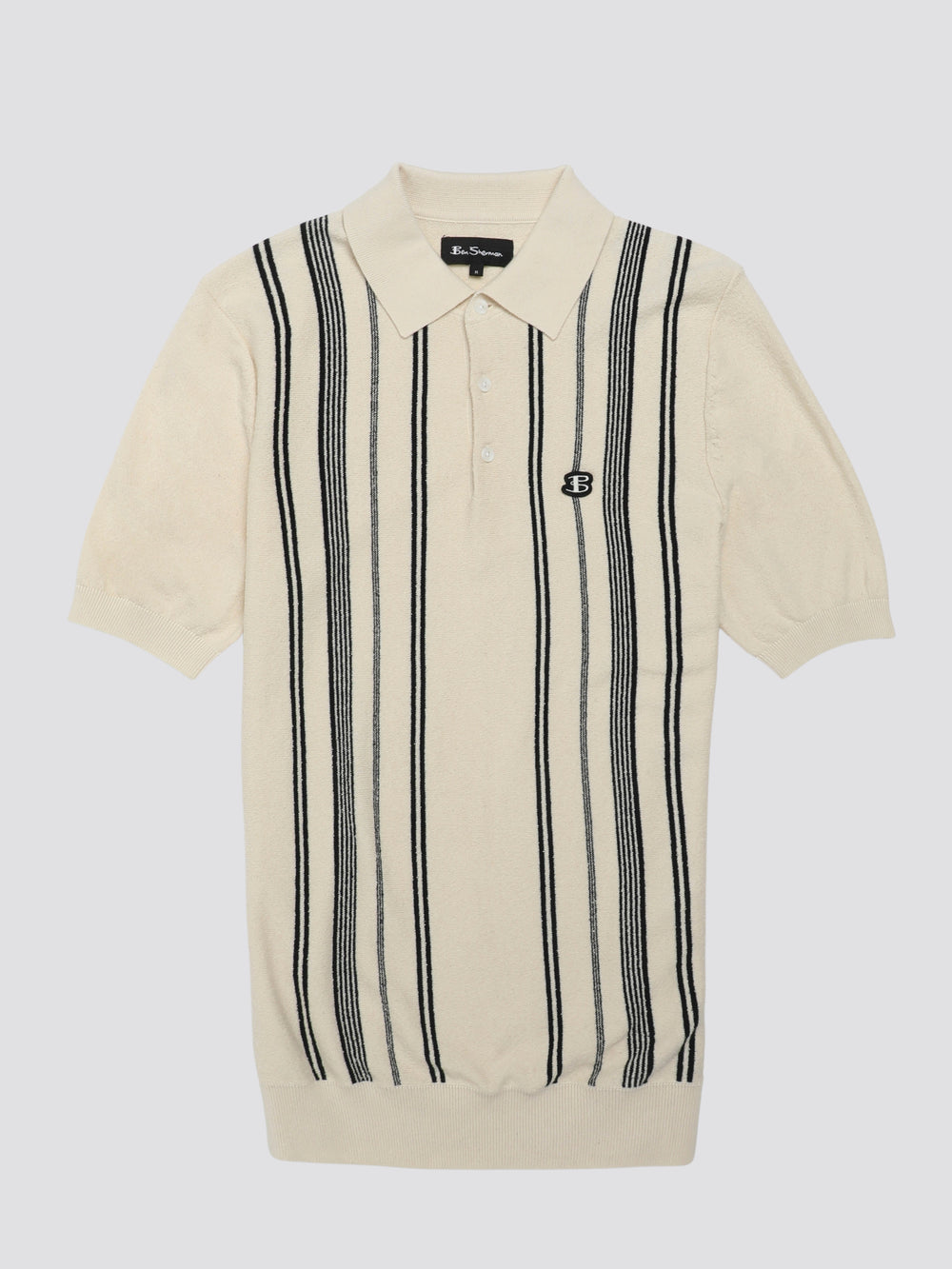 Knitwear Ben Sherman B by Ben Sherman Crinkle Cotton Stripe Polo Blanche | TEX-32756424